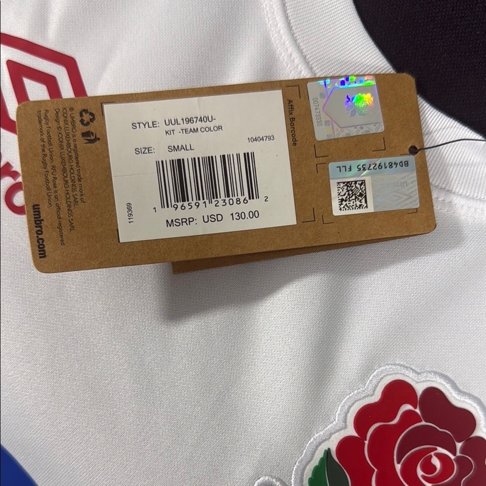 Umbro England White & Red Women’s Rugby Jersey – Size Small (NWT - Picture 4 of 8